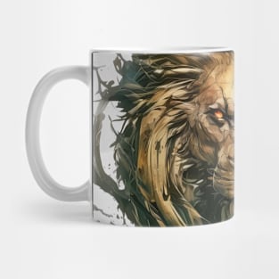 Lion Portrait Animal Painting Wildlife Outdoors Adventure Mug